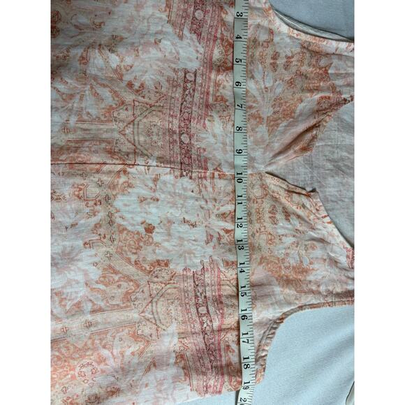 Terzo Millenio Linen Dress Sleeveless Size large Shift Split Neck - Picture 7 of 9